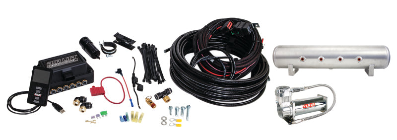 Air Lift Performance 3P (3/8 Air Line 4 Gal 7-Port  Raw Aluminum Tank VIAIR 444C Comp) 27689