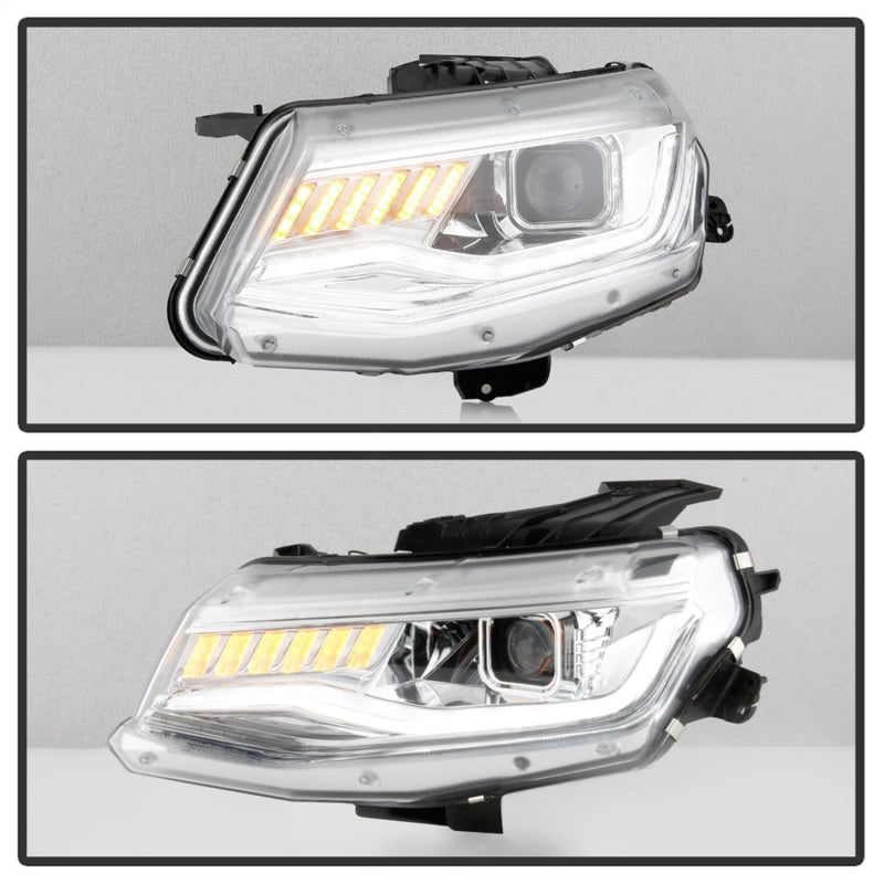 Spyder Chevy Camaro 16-18 (Do Not Fit Halogen) Projector Headlights Chrome PRO-YD-CCAM16HIDSI-SEQ-C 5087386