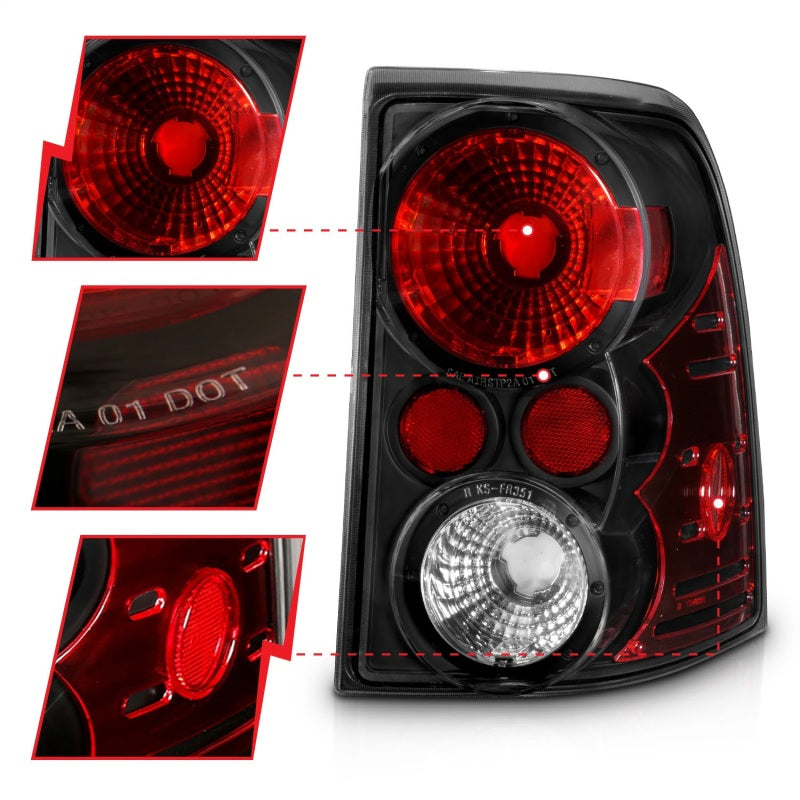 Anzo 2002-2005 Ford Explorer Taillights Black