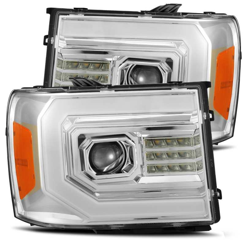 AlphaRex 07-13 GMC 1500HD PRO-Series Projector Headlights Plank Style Chrm w/Activ Light/Seq Signal 880604 *Discontinued