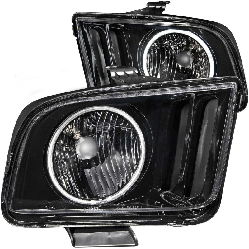Anzo 2005-2009 Ford Mustang Crystal Headlights w/ Halo Black (CCFL)
