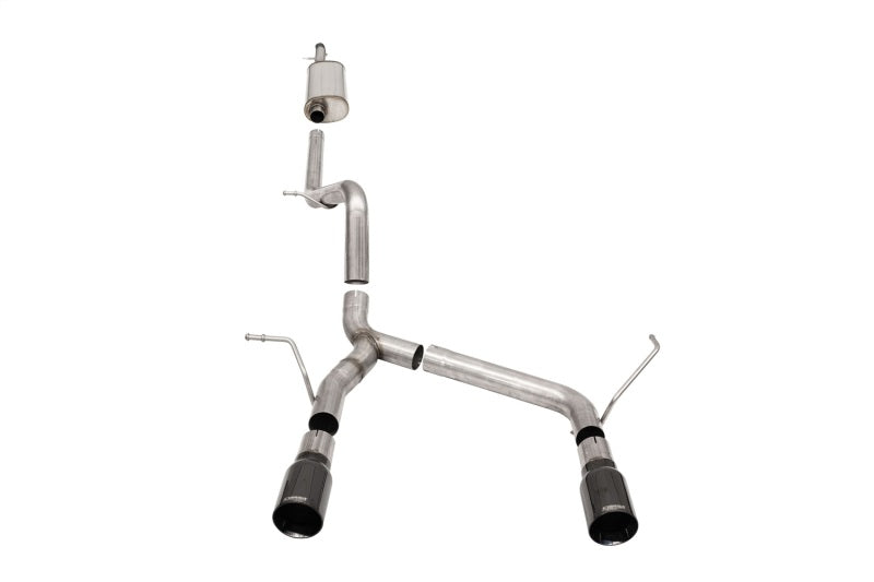 Corsa 07-18 Jeep Wrangler JKU 3.6L Sport 2.75in Cat-Back Exhaust w/ Single 4in Black Tips 21122BLK