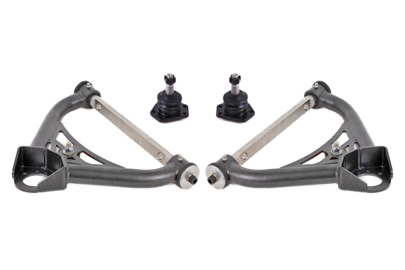 BMR Suspension BMR 70-81 Chevrolet Camaro A-Arms Upper Non-Adjustable Delrin Std Ball Joint - Black Hammertone AAU321H