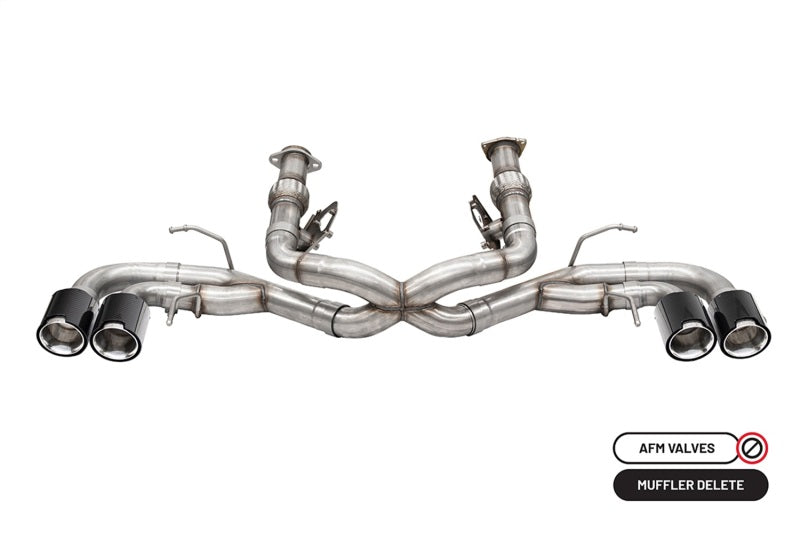 CORSA Performance Corsa 20-23 Chevrolet Corvette C8 RWD 3in Track Cat-Back Delete Exhaust w/4.5in CF Polished Tips 21104CF