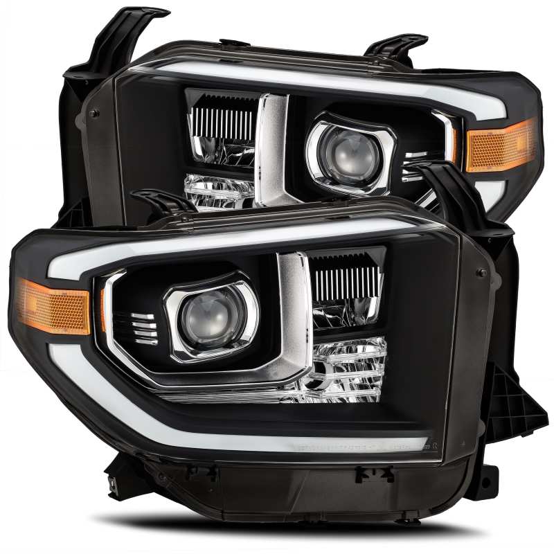 AlphaRex 14-20 Toyota Tundra LUXX LED Proj Headlights Plank Style Design Black w/Activ Light/DRL 880803 *Discontinued