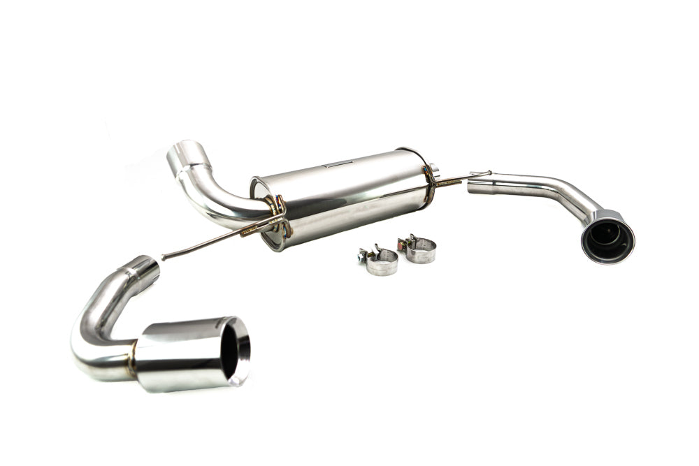 Megan Racing Supremo Axle Back Exhaust System for 2019 BMW 3-Series G20 RWD - T304 Stainless, Burnt Tip