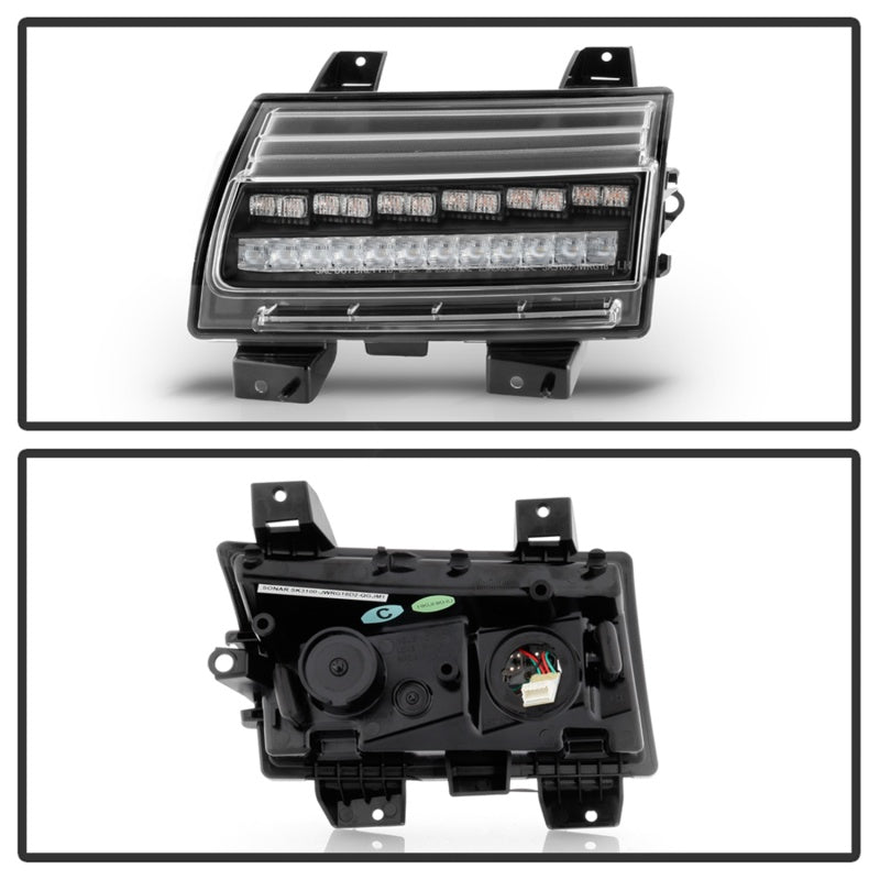 Spyder Jeep Wrangler 2018-2019 ( LED Model Only) LED Front Bumper Lights - Sequential Signal - Black 5086808