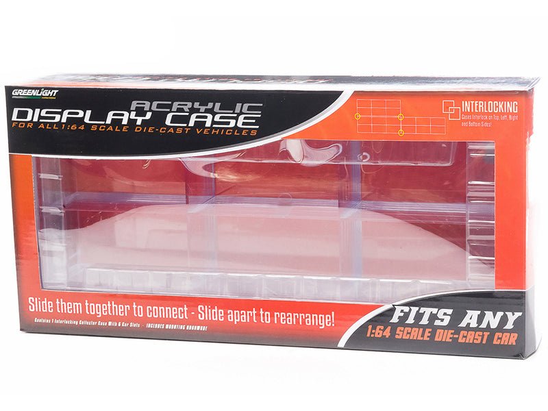 Acrylic Display Case 6-Car Connecting for 1/64 Scale Models by Greenlight  free shipping USA