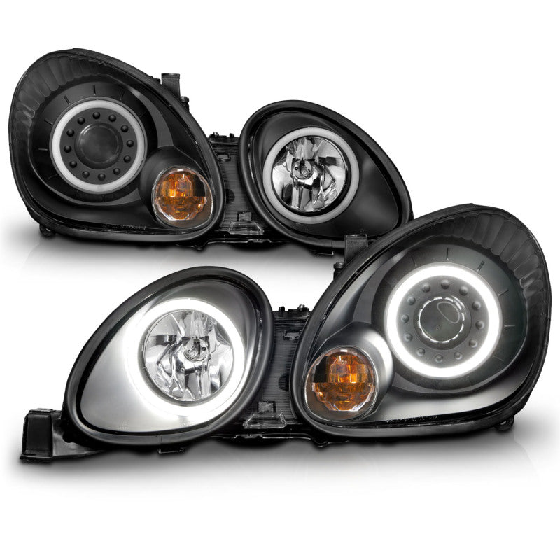 Anzo 1998-2005 Lexus Gs300 Projector Headlights w/ Halo Black