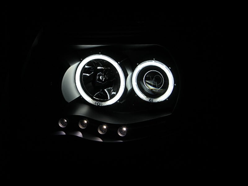 Anzo 2005-2011 Toyota Tacoma Projector Headlights w/ Halo Black