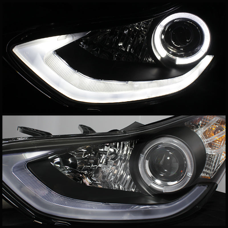Spyder Hyundai Elantra 11-13 Projector Headlights LED Halo DRL Blk PRO-YD-HYELAN11-DRL-BK 5073662