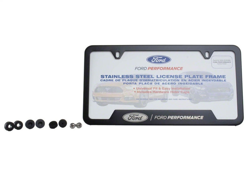 Ford Racing Stainless Steel Ford Performance License Plate Frame - Black M-1828-SS304BK