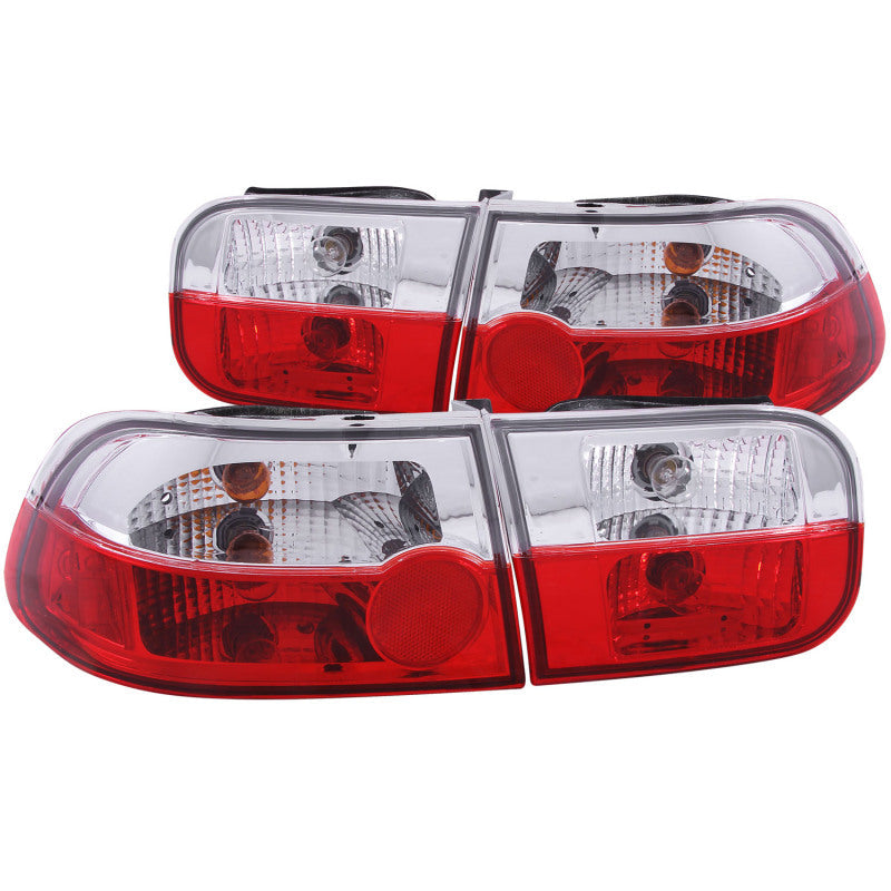 Anzo 1992-1995 Honda Civic Tail lights Red/Clear