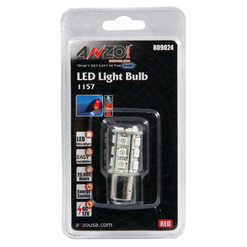 Anzo Tail Light Bulb - LED; 1157 18-LED; Red; Single