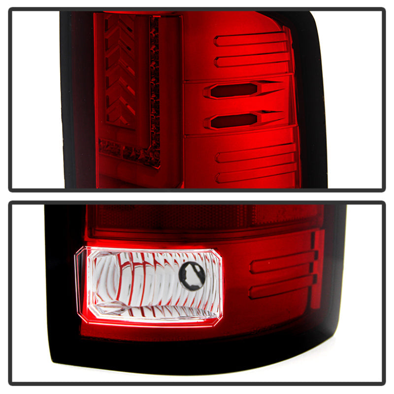 Spyder GMC Sierra 14-16 LED Tail Lights Red Clear ALT-YD-GS14-LBLED-RC 5080677