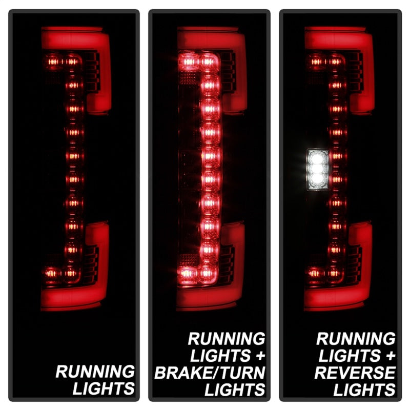 Spyder 17-18 Ford F-250 SD (w/Blind Spot Sensor) LED Tail Lights - Red Clr (ALT-YD-FS17BS-LED-RC) 5085634