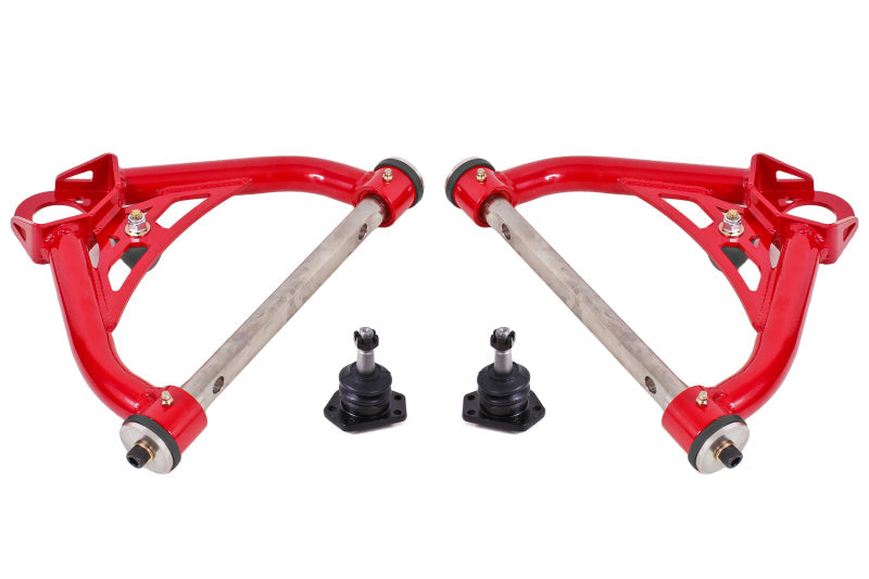 BMR Suspension BMR 70-81 Chevrolet Camaro A-Arms Upper Non-Adjustable Delrin Std Ball Joint - Red AAU321R