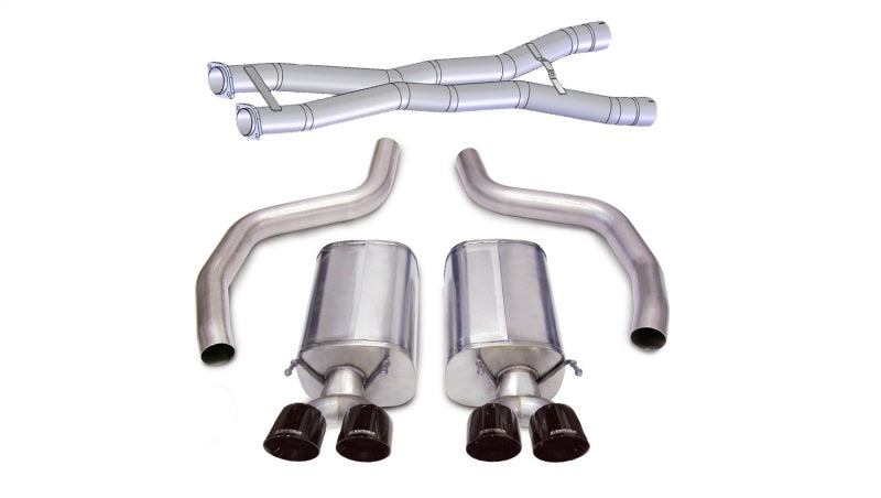 Corsa Performance 3.0" Dual Rear Exit Cat-Back Exhaust System with Twin 4.0" Tips Sport