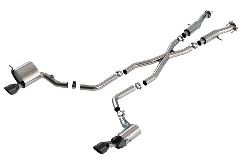 Borla 15-21 Jeep Grand Cherokee SRT 6.4L V8 AWD ATAK Cat-Back Exhaust System - Black Tips T-304SS 140633CB