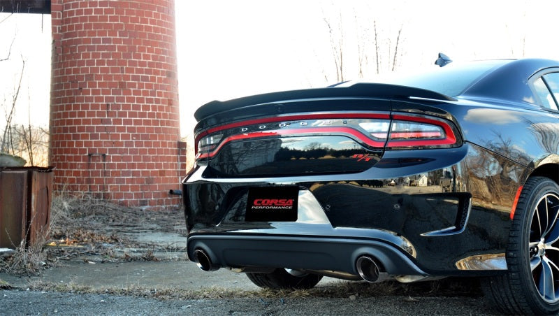 Corsa Performance 15-16 Dodge Charger SRT / Scat Pack / R/T 6.4L Polished Sport Cat-Back