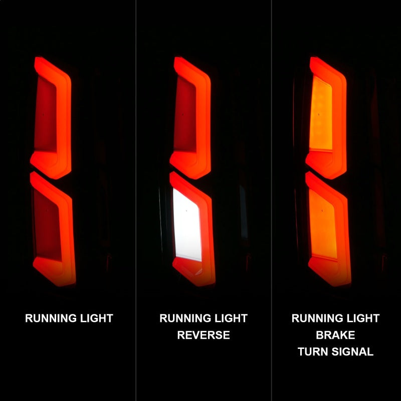 ANZO 2015-2020 Chevrolet Tahoe LED Tail Lights w/ Light Bar Black Housing Clear Lens 311374