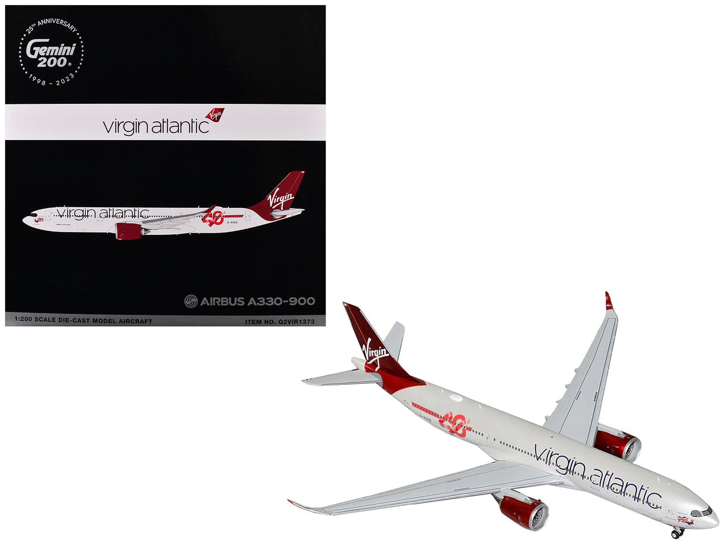 Airbus A330-900 Commercial Aircraft "Virgin Atlantic" (G-VSRB) Gray with Red Tail "Gemini 200" Series 1/200 Diecast Model Airplane by GeminiJets  free shipping USA