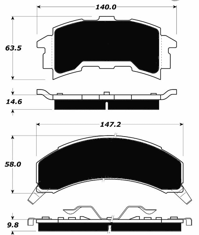Porterfield Brake Pads for 1985 PONTIAC FIERO