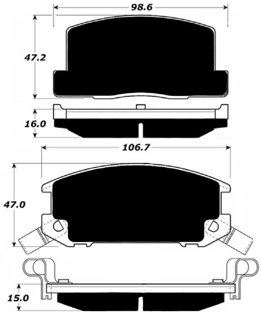 Porterfield Brake Pads for 2004 TOYOTA MR 2 SPYDER