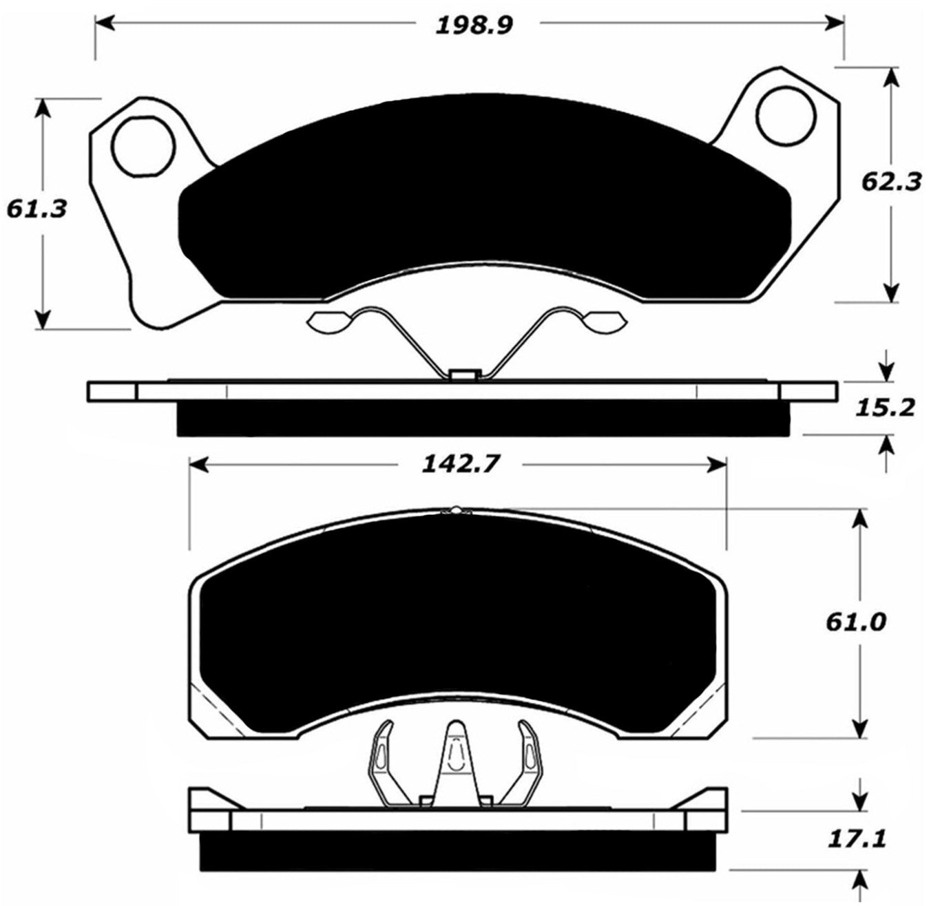 Porterfield Brake Pads for 1990 FORD MUSTANG V8