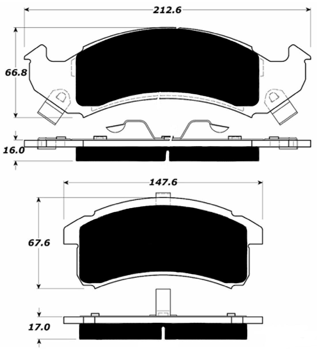 Porterfield Brake Pads for 1993 PONTIAC FIREBIRD w/Rear Discs