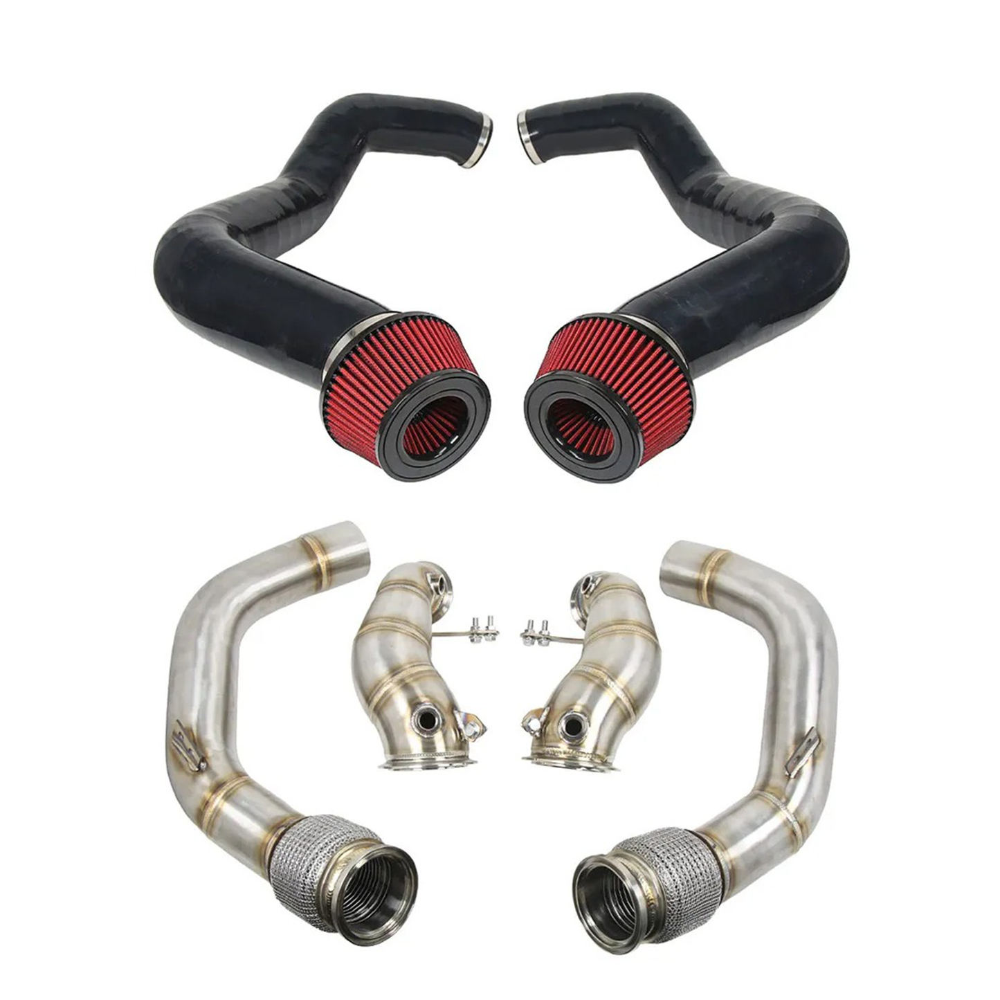 Race Exhaust Downpipes & Front Mount Cold Air Intake System for BMW F90 G90 M5 F92 M8 S63 4.4L V8