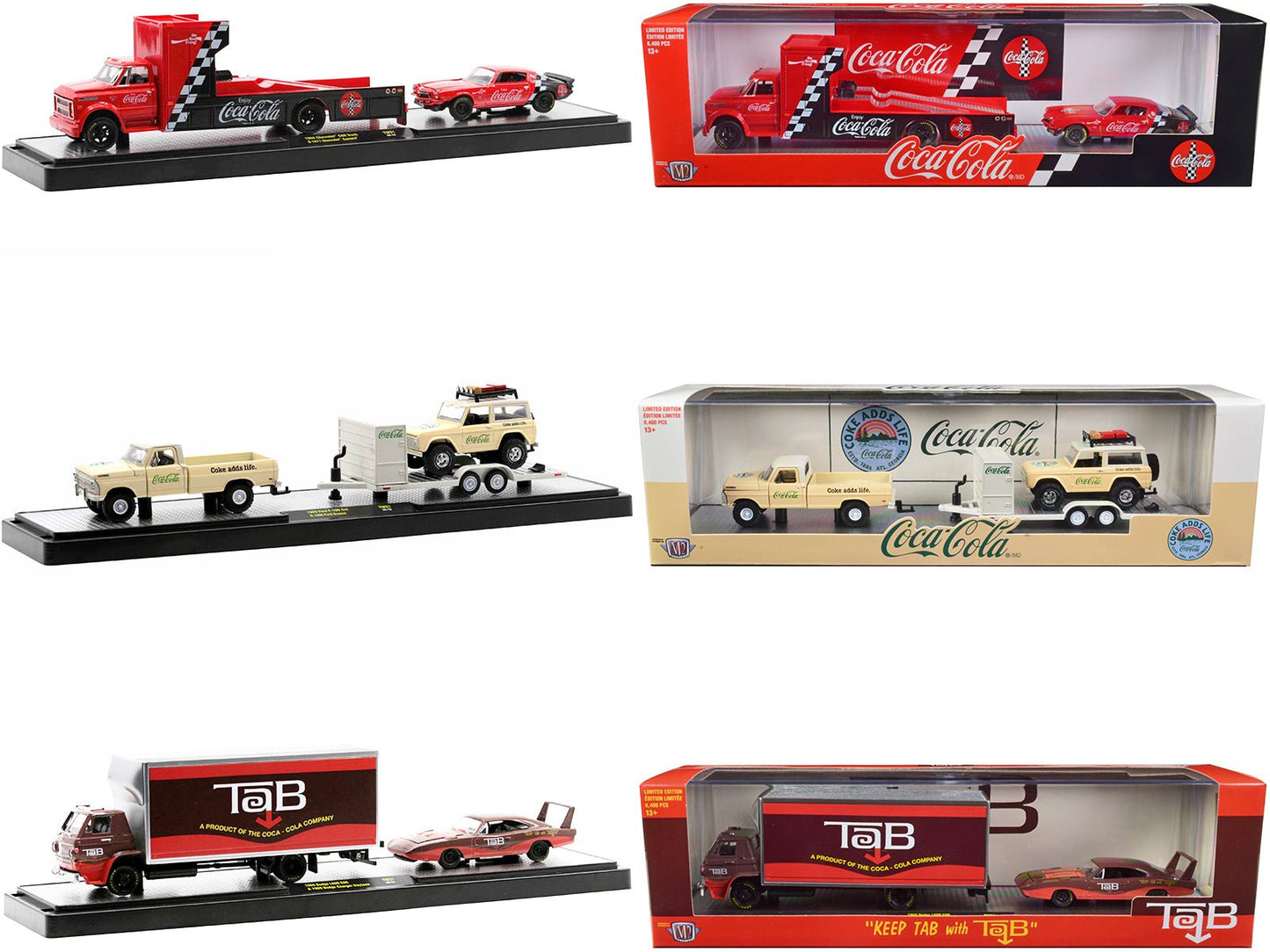 Auto Haulers "Sodas" Set of 3 pieces Release 21 Limited Edition to 8400 pieces Worldwide 1/64 Diecast Models by M2 Machines  free shipping USA