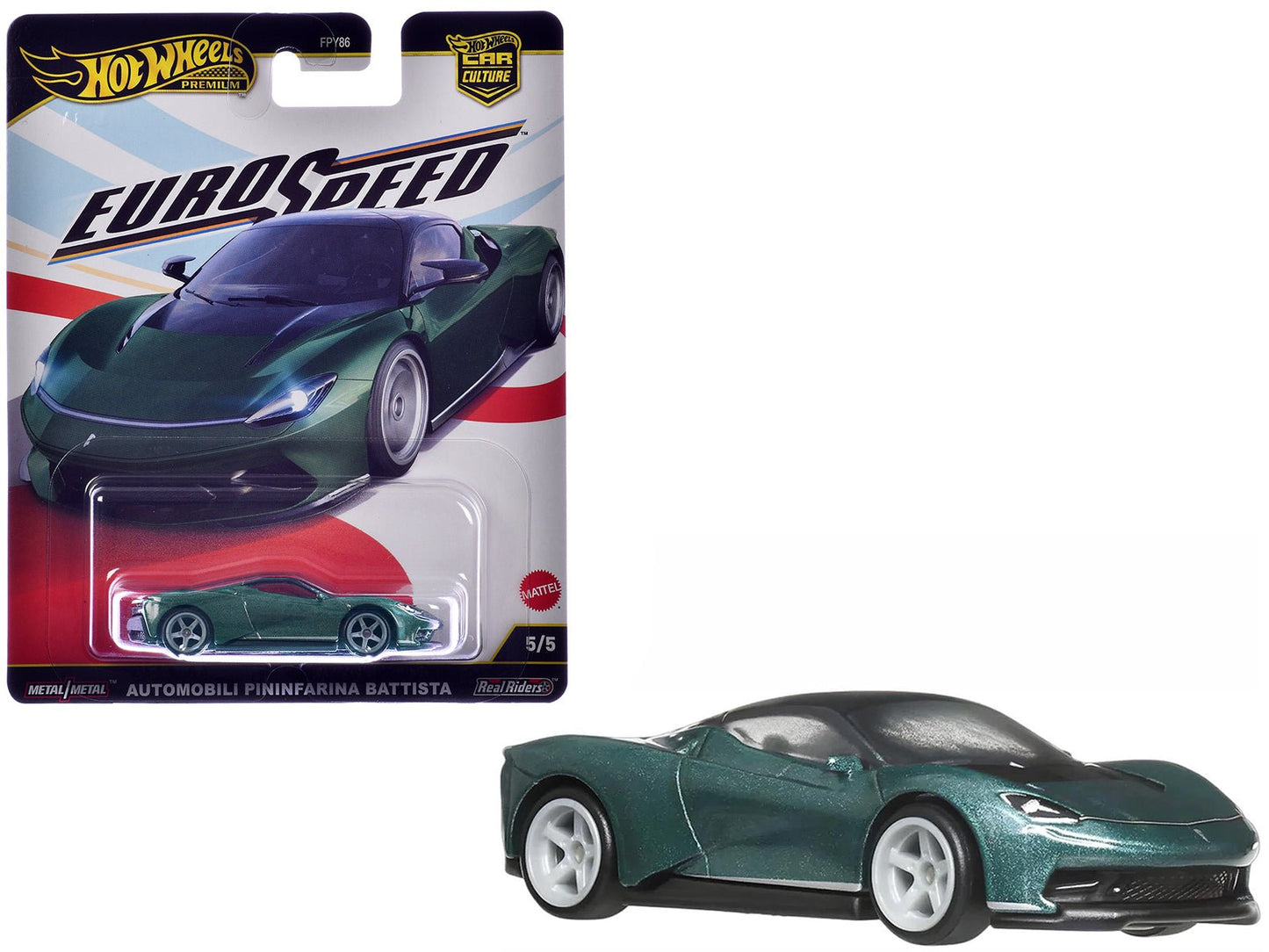 Automobili Pininfarina Battista Green Metallic with Black Top "Euro Speed" Series Diecast Model Car by Hot Wheels  free shipping USA