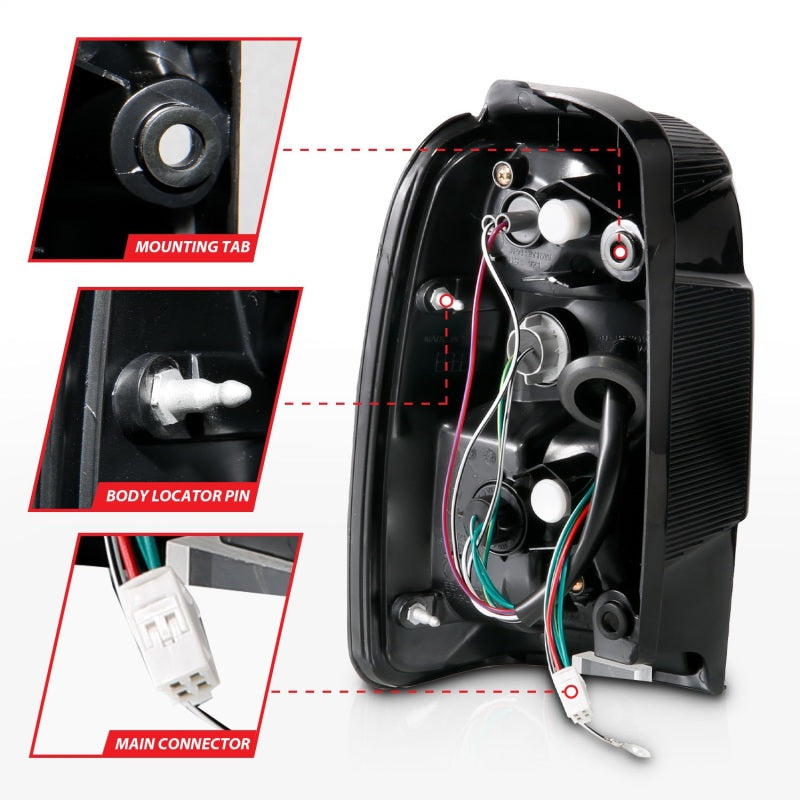 Anzo 2001-2002 Toyota 4 Runner LED Tail lights Black