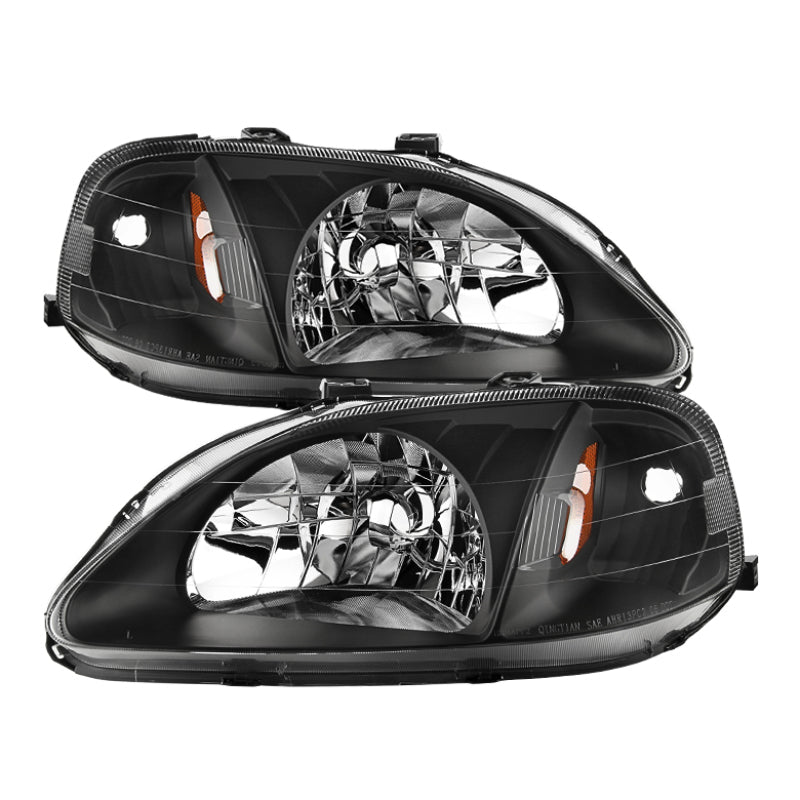 SPYDER Xtune Honda Civic 99-00 Amber Crystal Headlights Black HD-JH-HC99-AM-BK 5014382