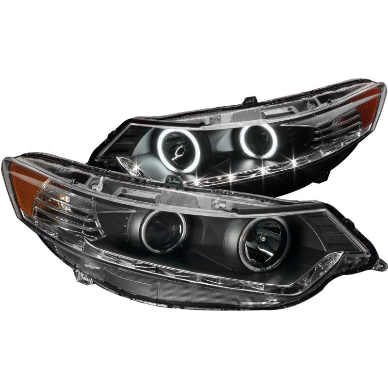 Anzo 2009-2012 Acura Tsx Projector Headlights w/ Halo Black (CCFL)