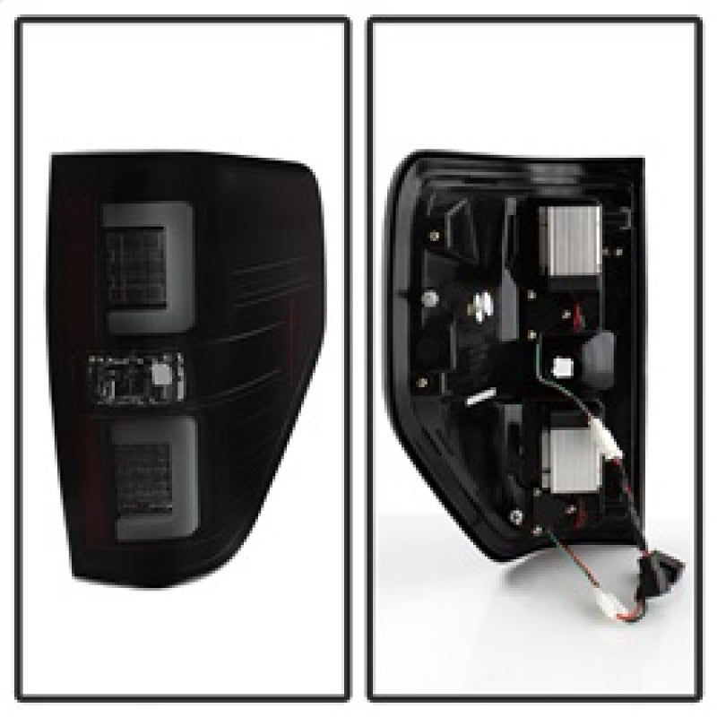 Spyder 09-14 Ford F150 V2 Light Bar LED Tail Lights - Blk Smoke (ALT-YD-FF15009V2-LBLED-BSM) 5084217