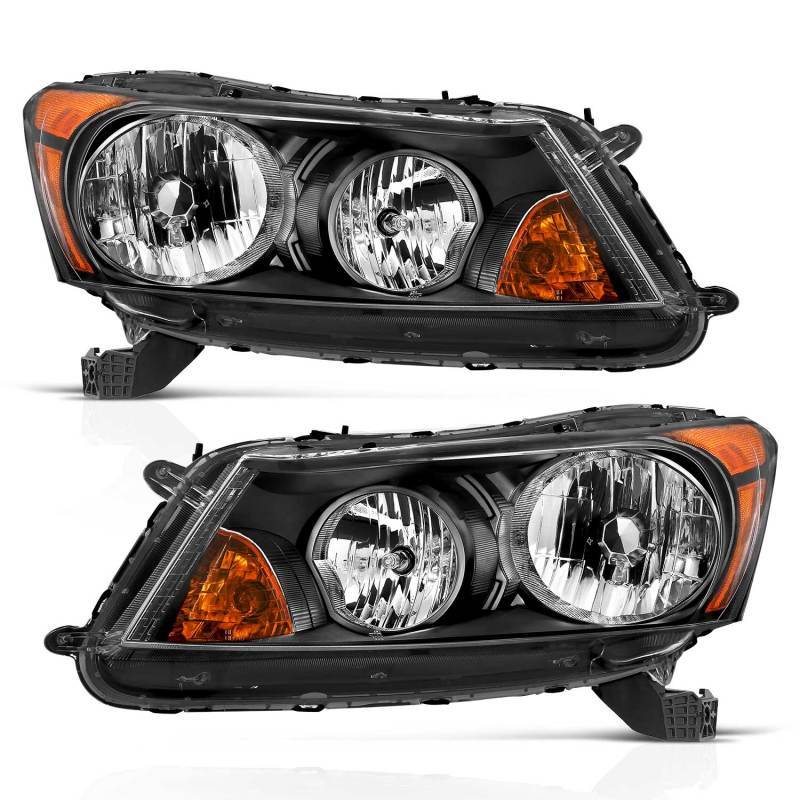 ANZO 2008-2012 Honda Accord 4 Door Crystal Headlight Black 121545
