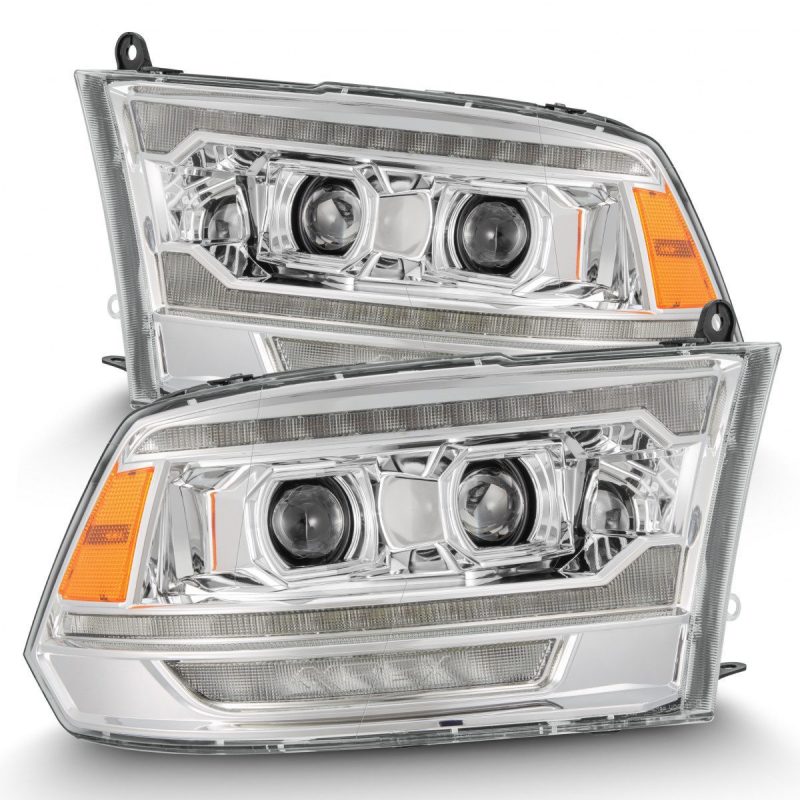 AlphaRex 09-18 Dodge Ram 2500 LUXX LED Proj Headlights Plank Style Chrm w/Activ Light/Seq Signal/DRL 880559 *Discontinued