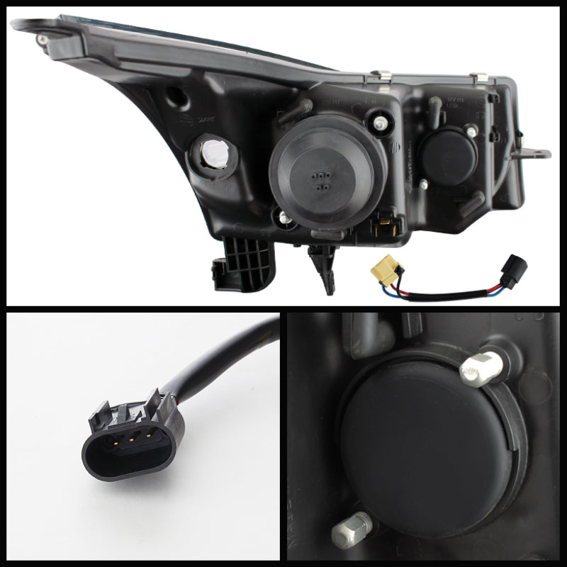 Spyder Chevy Cruze 11-14 Projector Headlights Light Tube DRL Blk PRO-YD-CCRZ11-LTDRL-BK 5074164