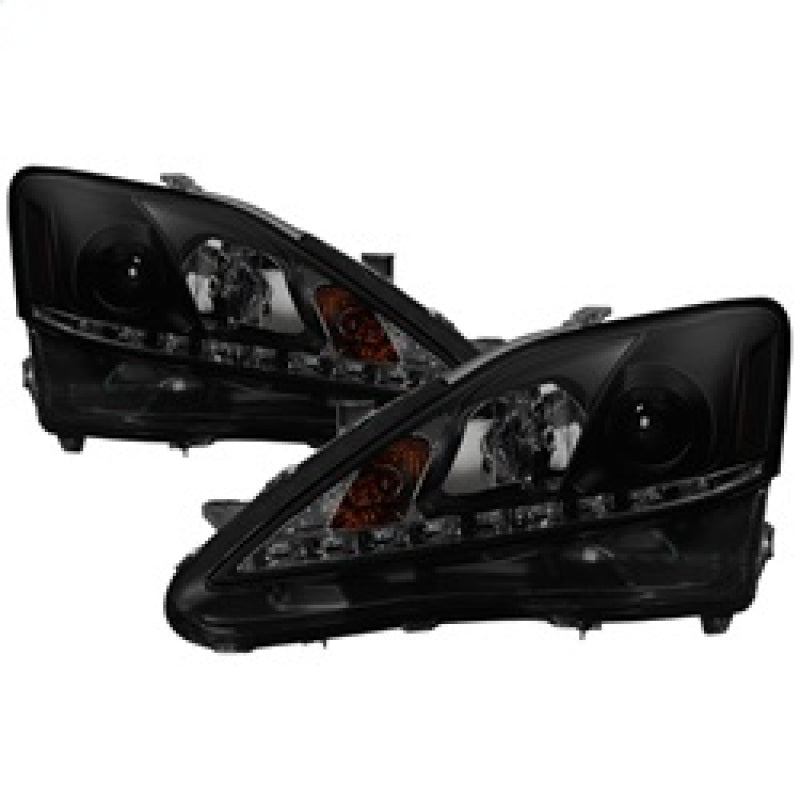 Spyder Lexus IS 250/350 2006-2010 Projector Headlights DRL Black Smoke PRO-YD-LIS06-DRL-BSM 5080073