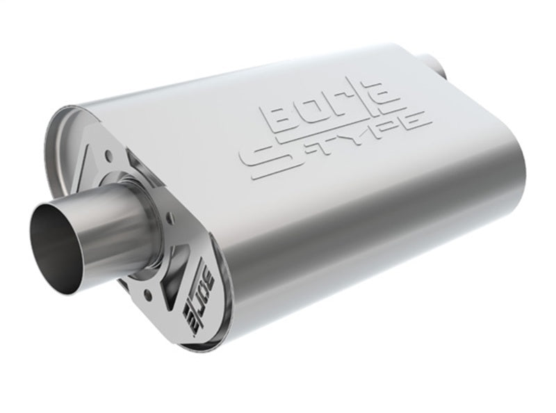 Borla CrateMuffler Stock SBC 283/327/350 S-Type 2.5in Offset/Center 14inx4.35inx9in Oval Muffler 400825