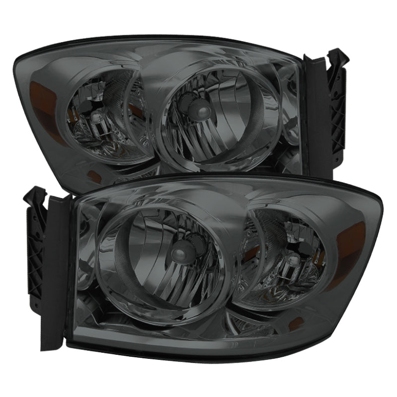 SPYDER Xtune Dodge Ram 1500 06-08 / Ram 2500/3500 06-09 Amber Crystal Headlights Smoke HD-JH-DR06-AM-SM 9022920