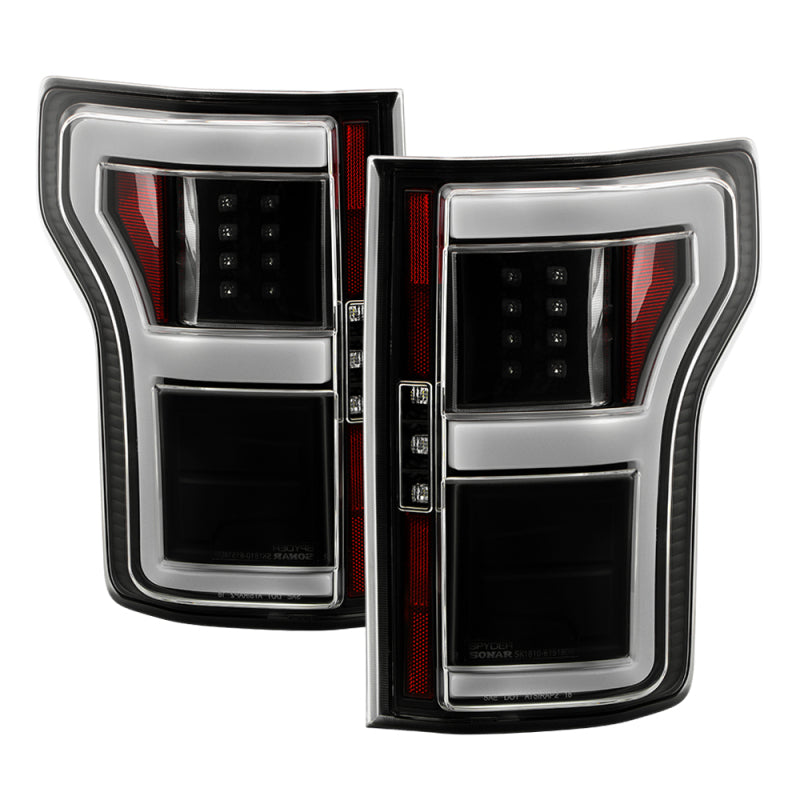 SPYDER 18-20 Ford F150 w/ Rear Blind Spot LED Tail Lights - Black (ALT-YD-FF15018BS-LED-BK) 5088550