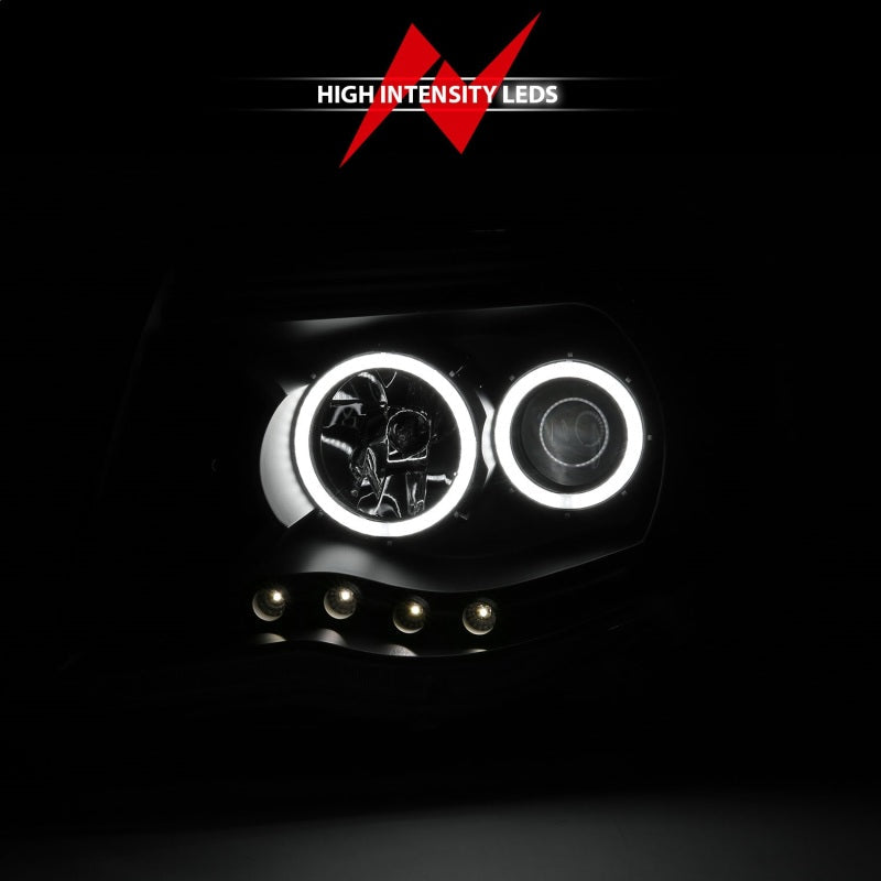 Anzo 2005-2011 Toyota Tacoma Projector Headlights w/ Halo Black