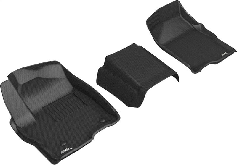 3D MAXpider 19-21 GMC Sierra Silverado Double/Crew Bench Seat Kagu 1st Row Floormats - Black L1GM02411509