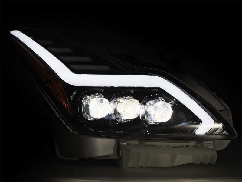 AlphaRex 08-13 Infiniti G37 NOVA LED Projector Headlights Plank Style Design Gloss Black 881982 *Discontinued