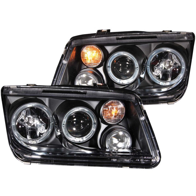 Anzo  USA Voklswagen Jetta MK4 Projector Headlights W/ Halo Black