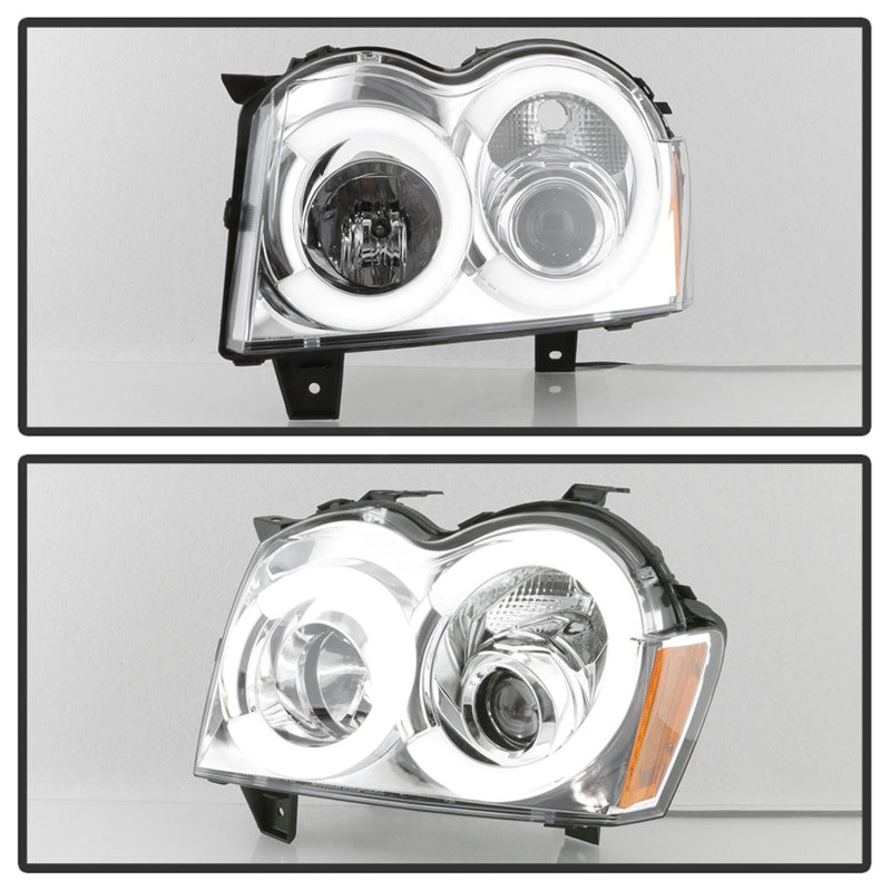 Spyder 05-07 Jeep Grand Cherokee - Light Bar Projector Headlights - Chrome - PRO-YD-JGC05V2-LB-C 5086112