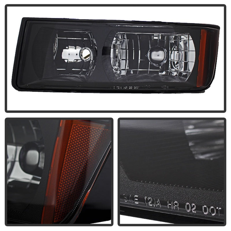 SPYDER Xtune Chevy Avalanche w/ Body Cladding Only 02-06 OEM Headlights - OEM (Black) HD-JH-CAVA02-AM-BK 9029561